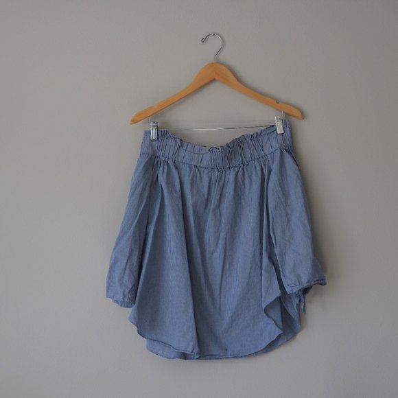 H&M Blue & White Gingham Ruffle Blouse Size 12 - Picture 2 of 8